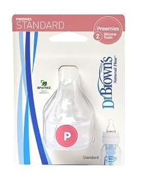 Соски для стандартных бутылочек  Dr. Brown для недоношенных детей, 0-ой уровень , 2 шт.