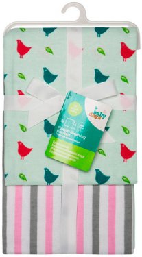Пеленки фланелевые "Babydays" "Птички" розовые 2 шт. в подарочной упаковке , 76х76 см.