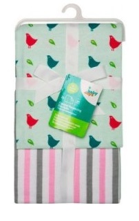 Пеленки фланелевые "Babydays" "Птички" розовые 2 шт. в подарочной упаковке , 76х76 см.