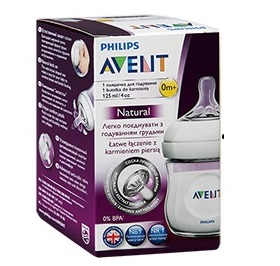 Бутылочка для кормления Philips AVENT серии Natural 125 мл 1 шт., соска медленный поток