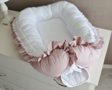  Гнездышко кокон babynest "Сказка" для младенца, размер 15х57х85см, розовый