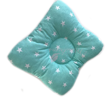 Ортопедическая подушка-бабочка  для новорожденного, звезды на мятном, 0-6 мес.
