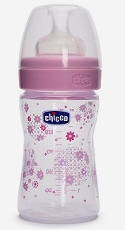 Бутылочка Chicco Well-Being Girl с силиконовой соской 150 мл , розовая, 0 мес+ Бутылочка Chicco Well-Being Girl с силиконовой соской 150 мл , розовая, 0 мес+