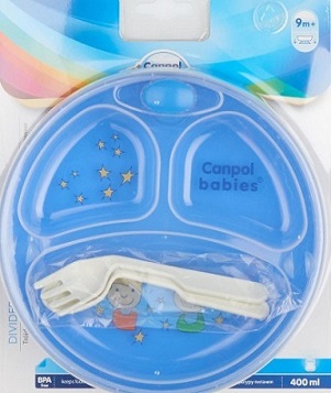 Термотарелка Canpol Babies с присоской (голубая)