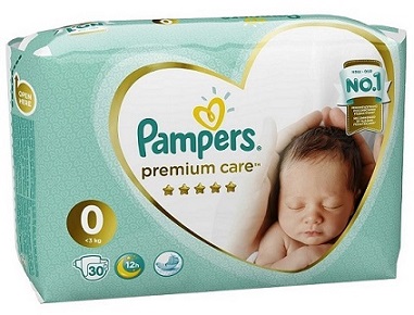 Подгузники Pampers Premium Care 0 ( до 3 кг), 30 шт.