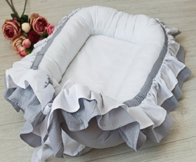  Гнездышко кокон babynest Gray, голубой для младенца, размер 15х57х85см,  серый